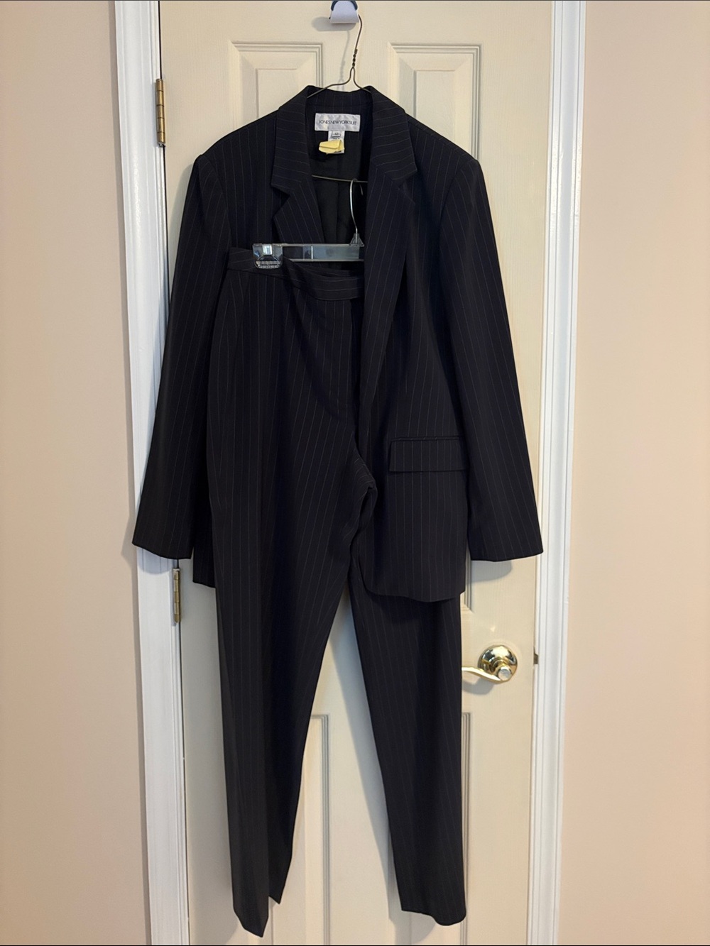 Jones New York Black Pinstripe Pantsuit